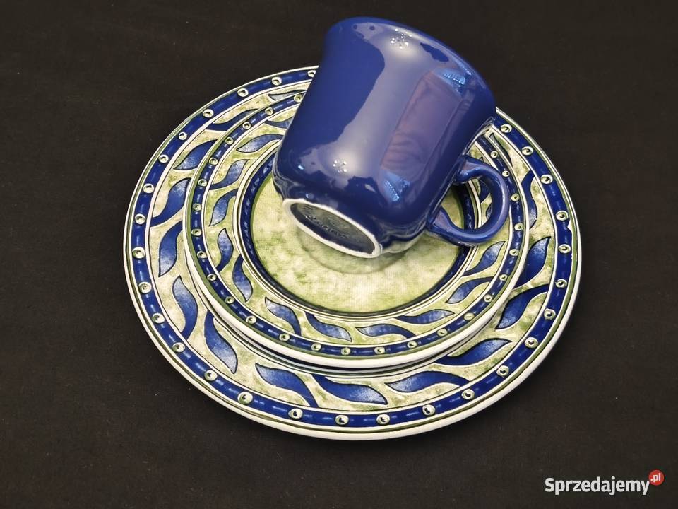 Zestaw kawowy włoski Quadrifoglio Pier 1 Porcelana i szkło lubelskie Chełm