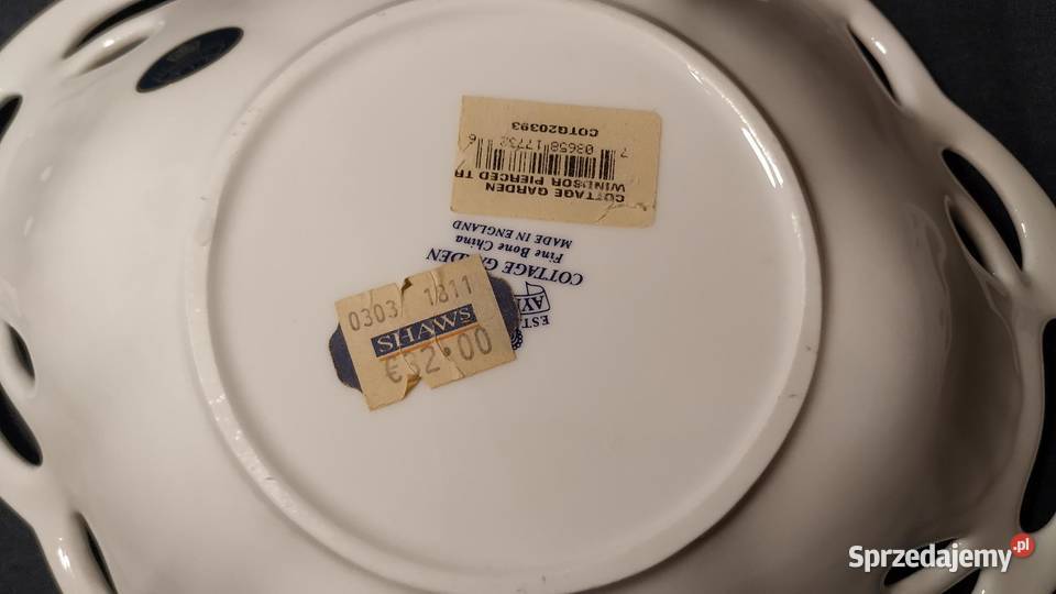 Aynsley Cottage Garden 3 miski ażurowe NOWE Porcelana i szkło Piła