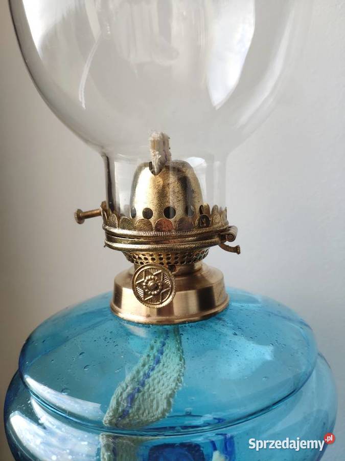 Szklana lampa naftowa XX w 3 Kraków