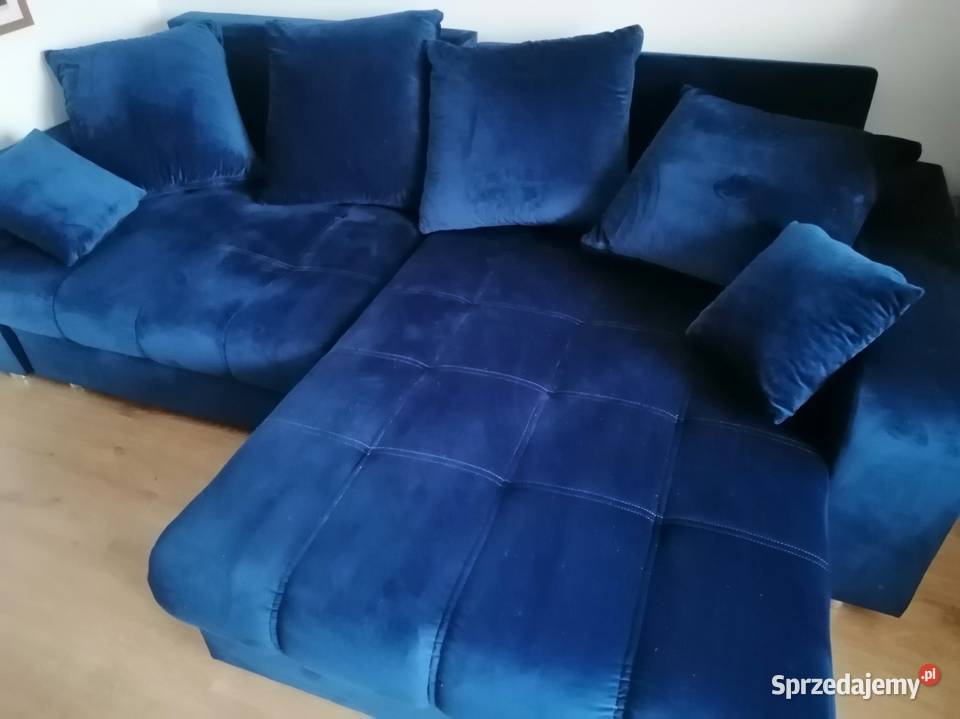 Narożnik z funkcją spania aksamit Warszawa