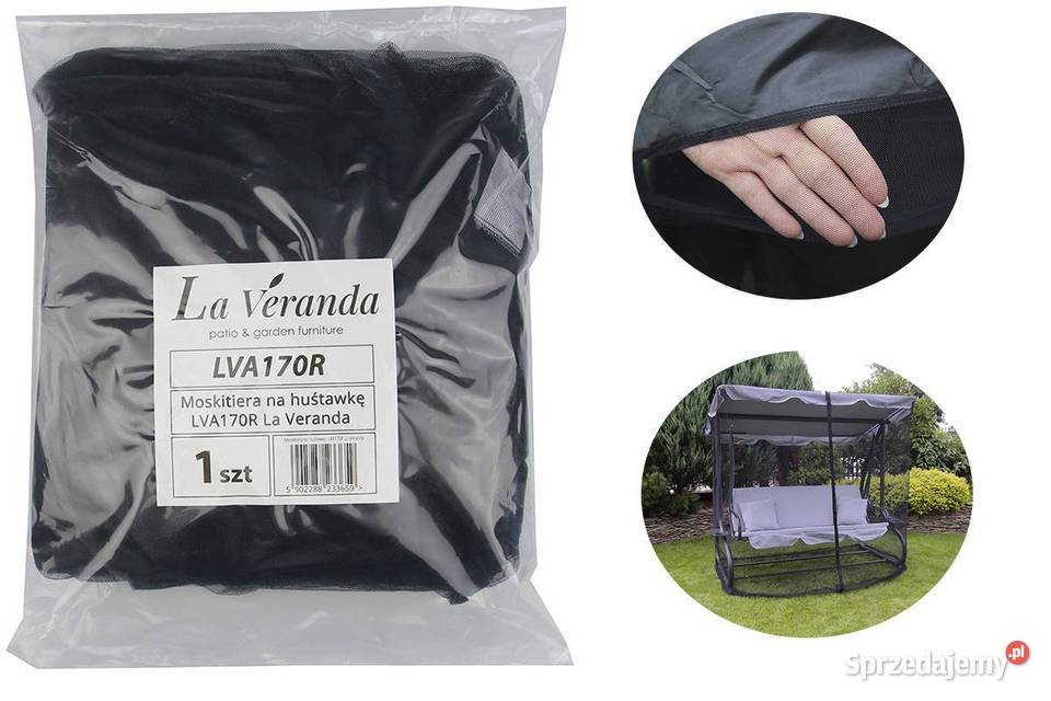 HUŚTAWKA ogrodowa Z MOSKITIERĄ rozkładana szara Cieśle