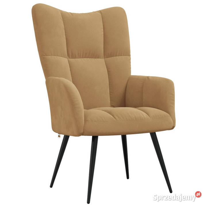 Fotel brązowy obity aksamitem WM328081 Fotele Warszawa