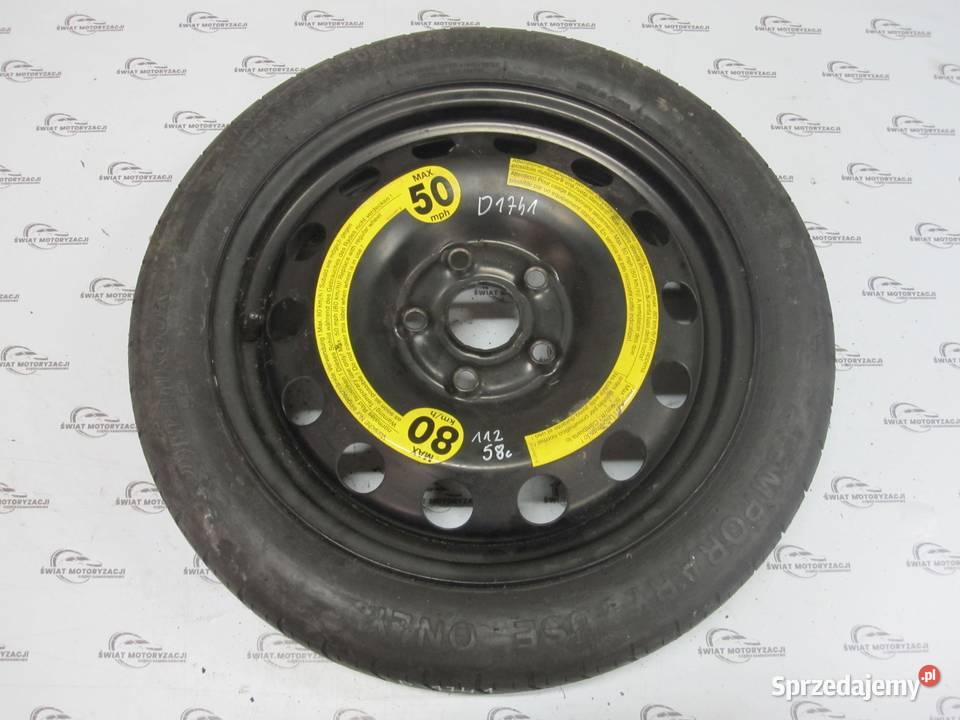 VW GOLF AUDI SEAT ALTEA koło dojazdowe 1257016