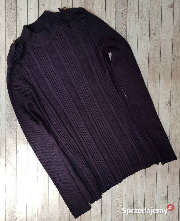 granatowy sweter bluzka HM xs 34 pagony Wkładane przez głowę  Toruń