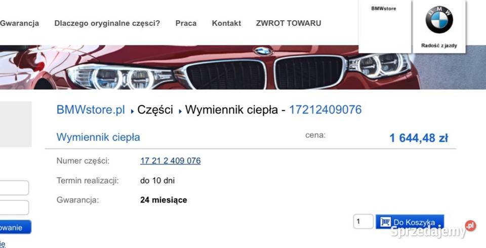Chlodnica skrzyni biegow BMW M2 F87 17212409076 mazowieckie Warszawa