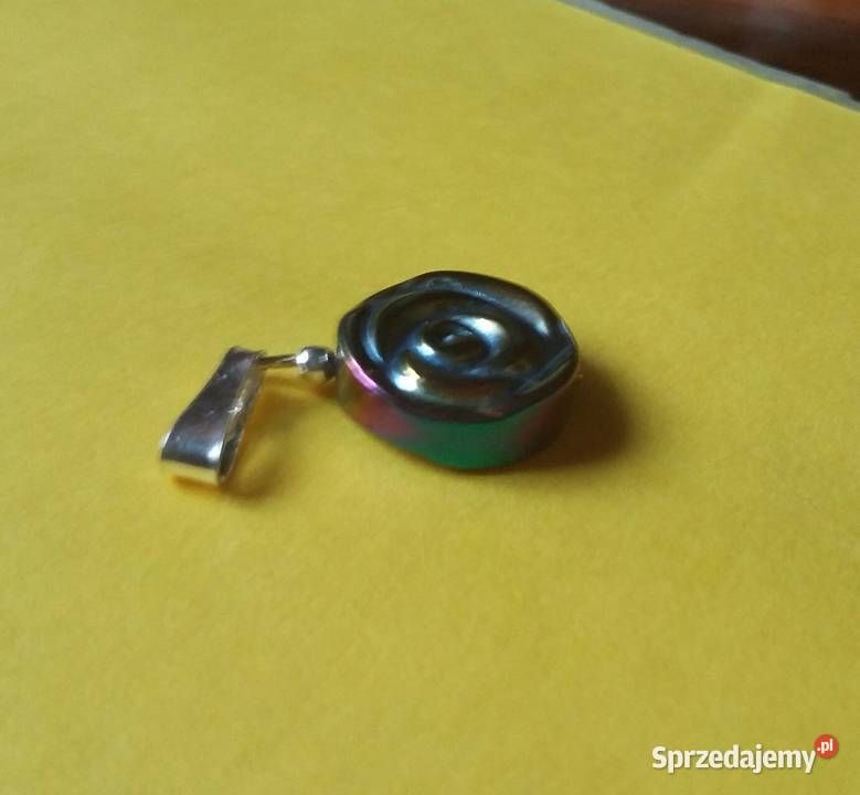 wisiorek naszyjnik hematyt tęczowy naturalny srebrne kujawsko-pomorskie Bydgoszcz