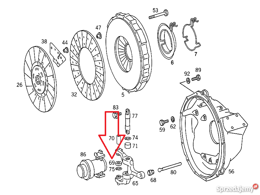 6552500069 ROLKA WIDEŁEK ŁAPY SPRZĘGŁA MERCEDES śląskie Kłobuck