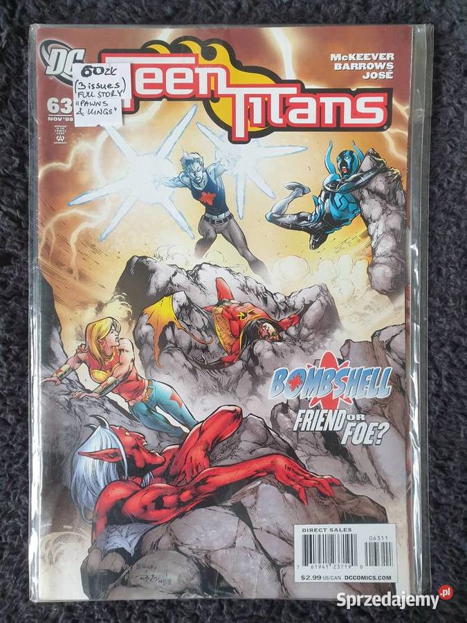 Teen Titans Pawns Kings zestaw 3 komiksów DC USA Superbohaterowie Gdynia