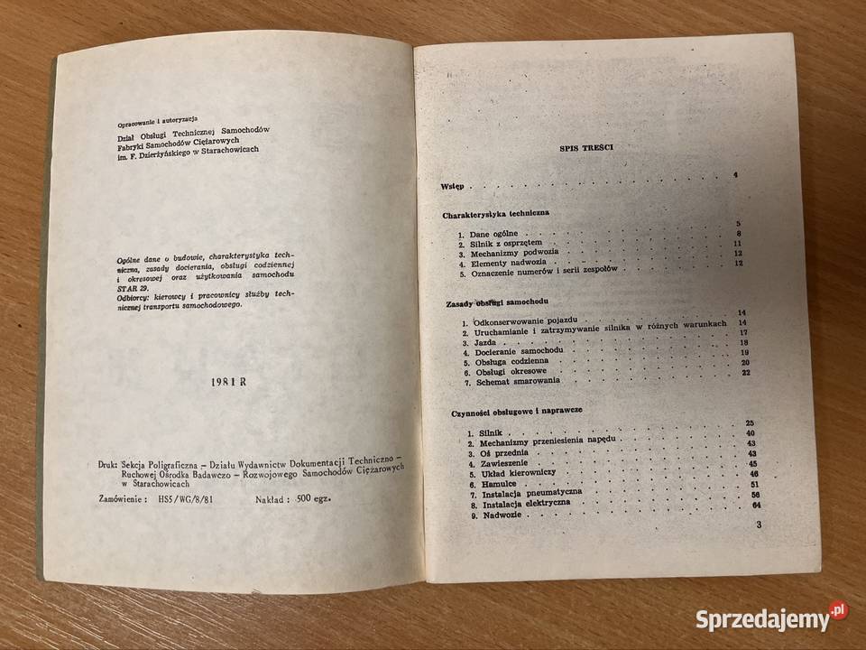 instrukcja obsługi samochodu ciężarowego Star 29 Grudziądz