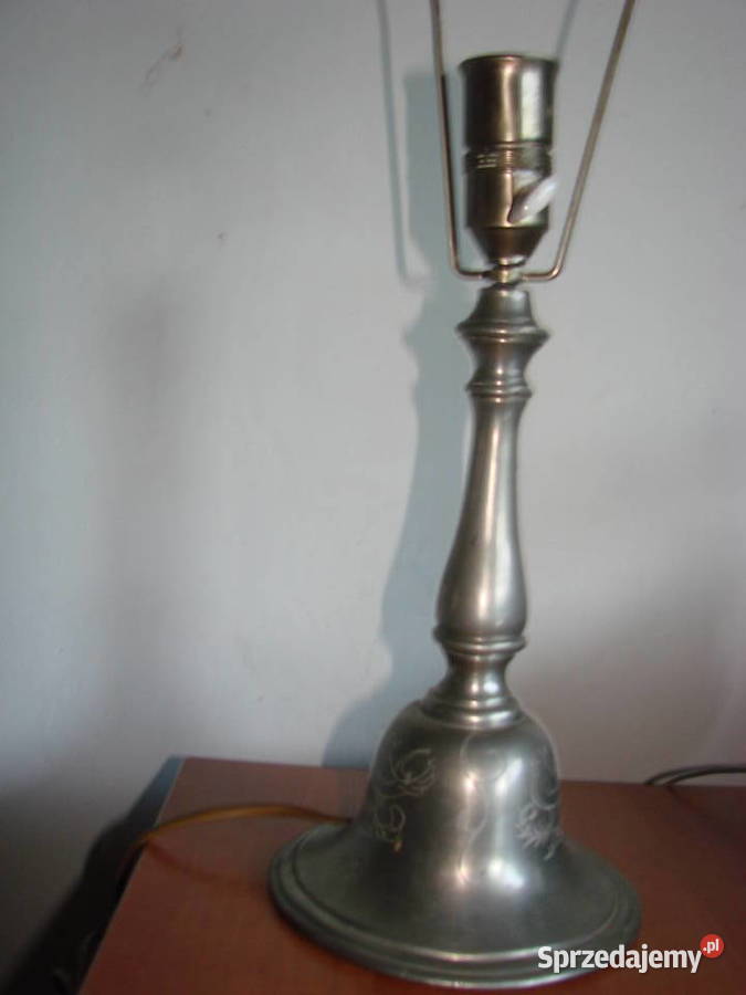stara cynowa lampa elektryczna sygnowana Pruszcz Gdański