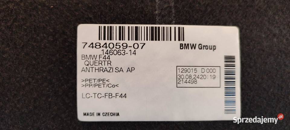 BMW F44 218I TAPICERKA BAGAŻNIKA 7484059