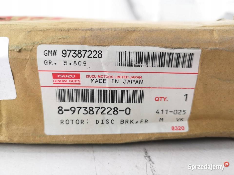 TARCZA HAMULCOWA 1 ISUZU N 6 7 GEN 19982006 NOWA sprzedam