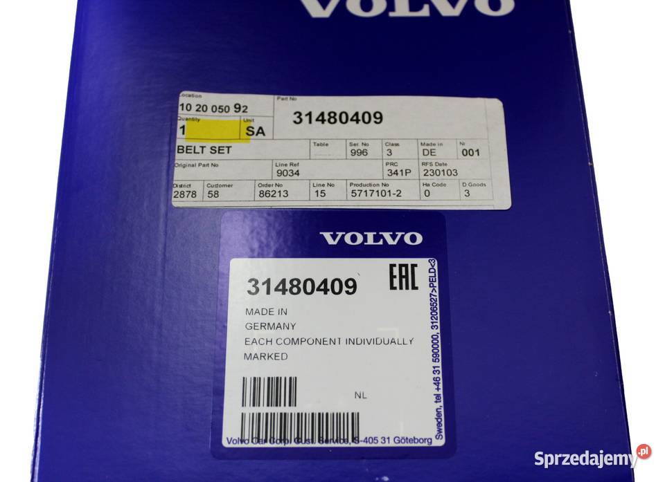 VOLVO S60 V60 II napinacz pasek osprzetu zestaw Bielany Wrocławskie