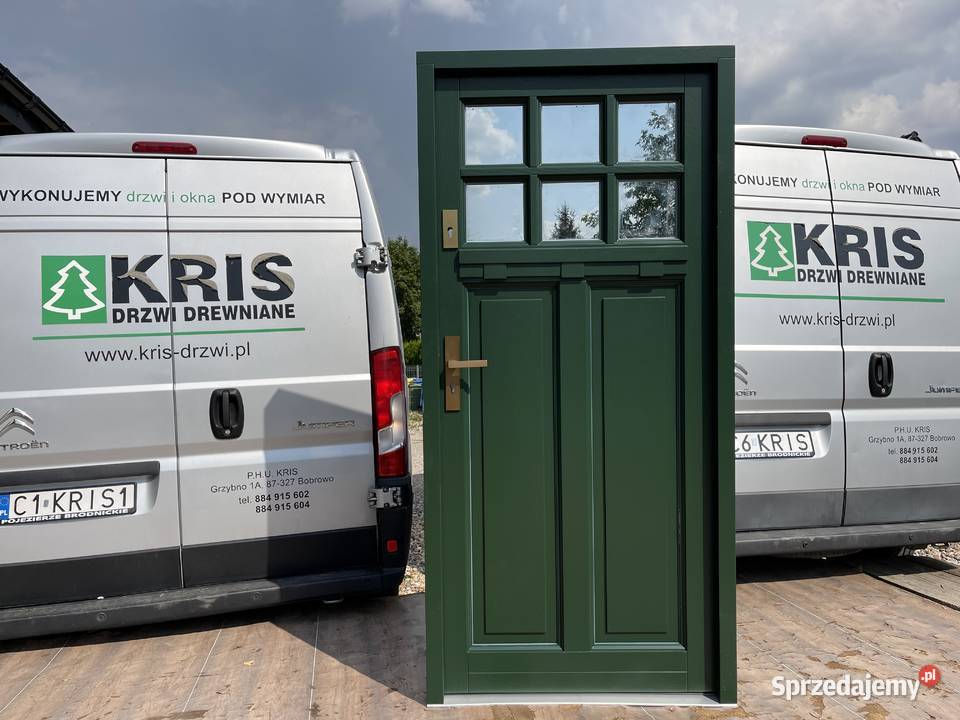 Drzwi zewnętrzne drewniane CZYSTE POWIETRZE CAŁA kujawsko-pomorskie Grzybno