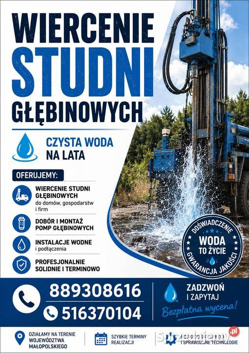 Wiercenie studni głębinowych Wojnarowa