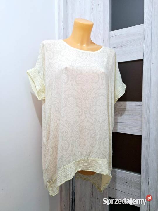 44 Bluzka lekka zwiewna kremowo cytrynowa Braniewo