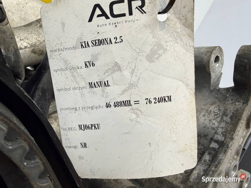 SILNIK KOMPLETNY Kia Carnival II Sedona 25 V6 Silniki kompletne Chełm