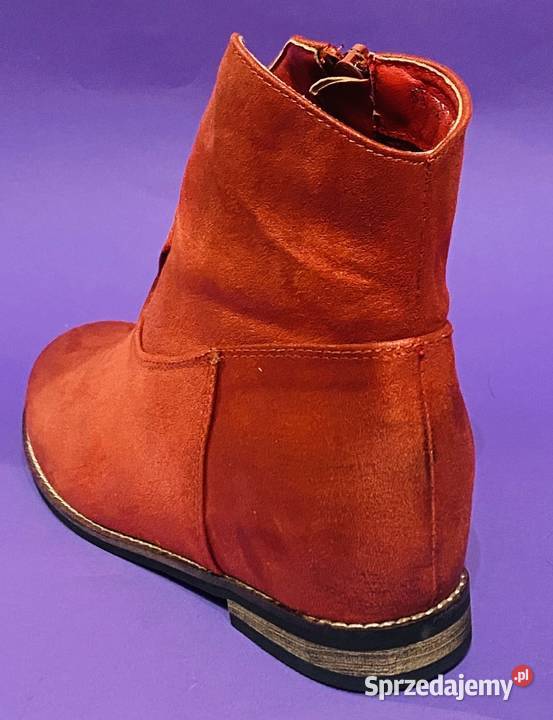 Czerwone damskie botki rozmiar 38 SKZ2034 skóra ekologiczna Żyrardów