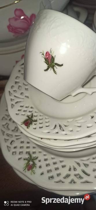 Talerzyk ażur ręcznie zdobiony Biały Gdańsk