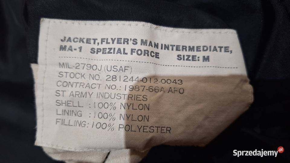 Kurtka ALPHA Fleyers Jacket MIL2790J USAF MA1 Legionowo