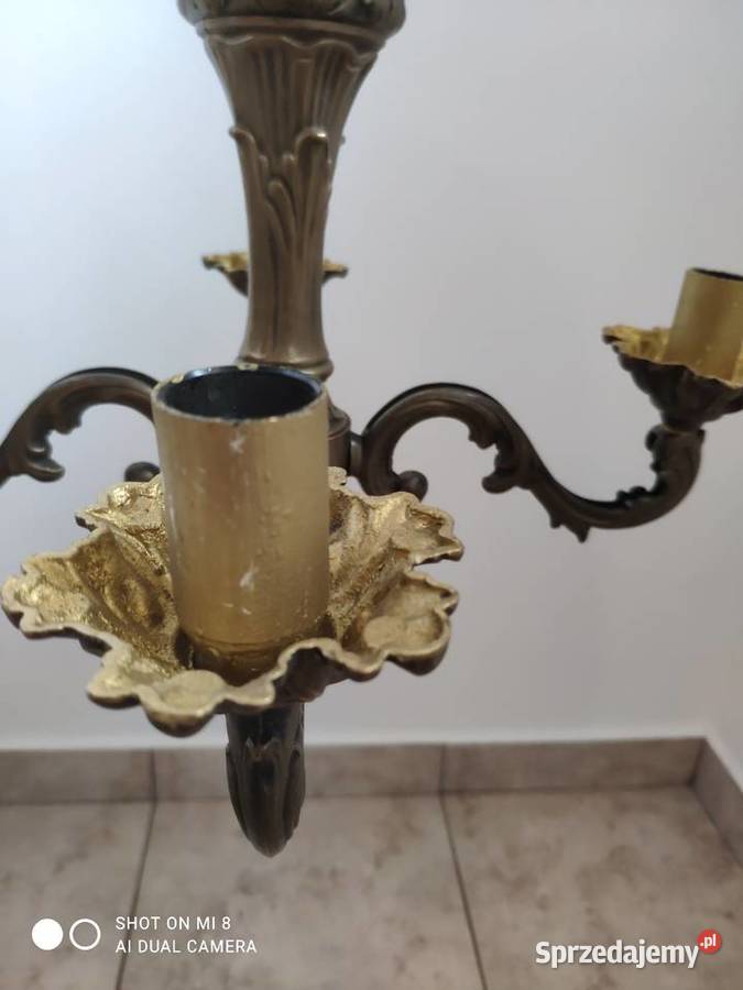stary mosiężny brąz francuski żyrandol