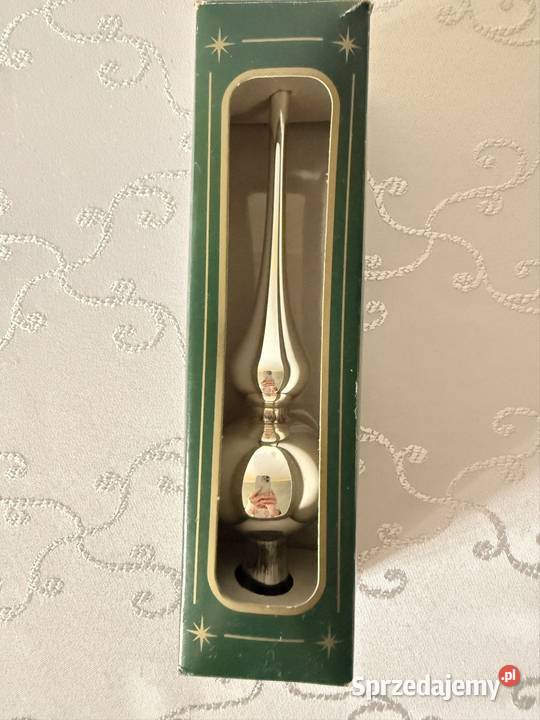 Szpic Czubek Choinkowy Srebrny Szkło Dmuchane Czerwionka-Leszczyny