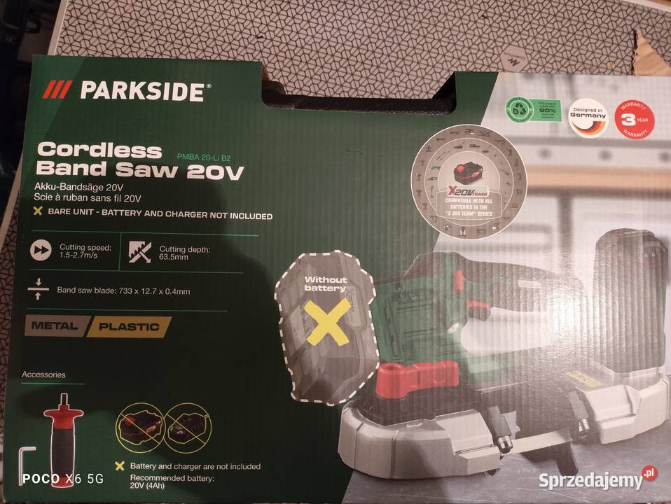 Parkside PMBA 20 li b2 Aku piła taśmowa nowa Bolesławiec