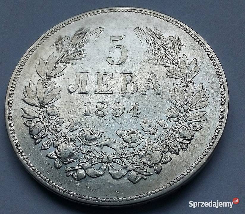 BUŁGARIA5 LEWA 1894 r SREBRO 0900FERDYNAND mazowieckie