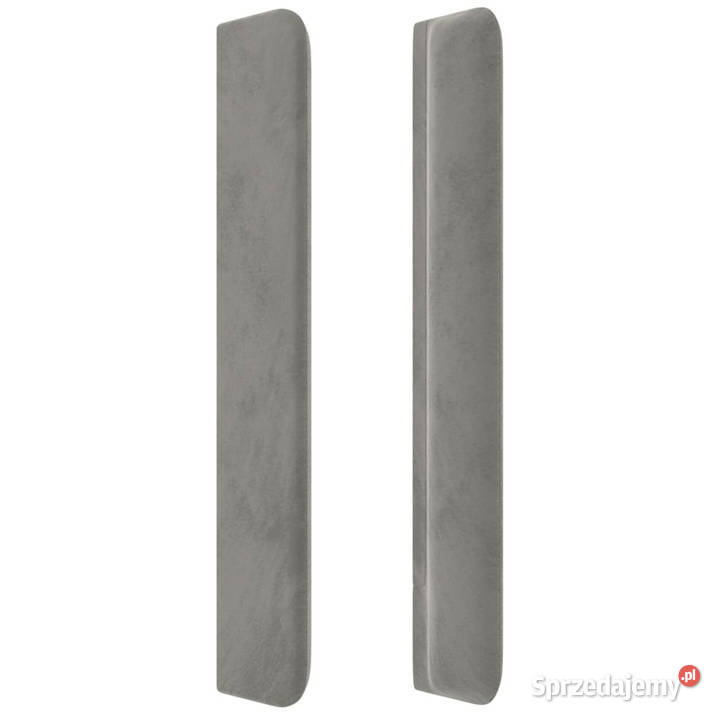 Zagłówek uszak jasnoszary 203x16x118128 aksamit Łóżka i materace