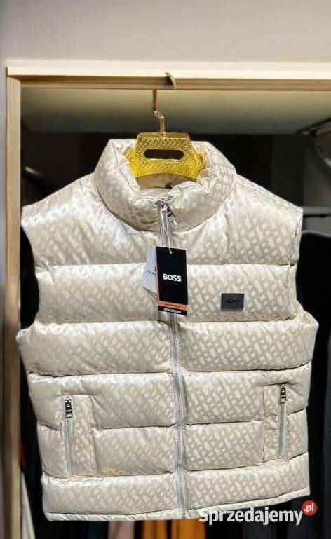 Bezrękawnik BOSS Vest najnowszy trend kolor ecru podlaskie Białystok