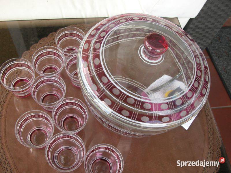 szklana waza do ponczu i szklaneczki Gorzów Wielkopolski