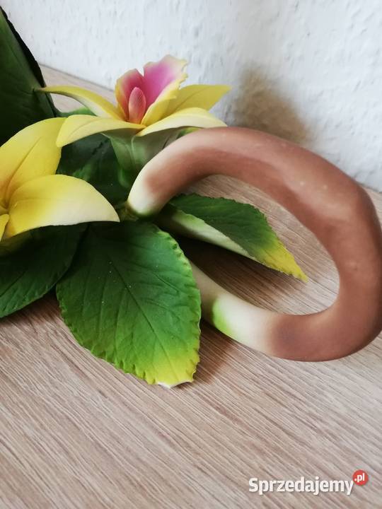 Świeczniki kwiaty porcelana Capodimonte