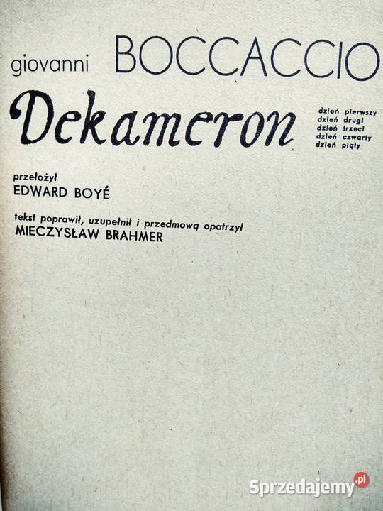 Decameron Boccaccio antykwariat szkolny książki Warszawa sprzedam