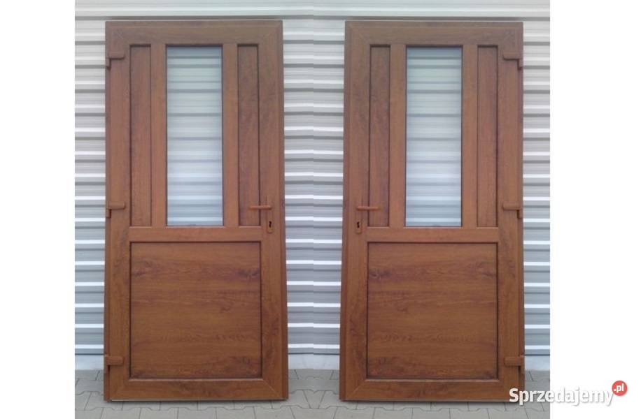 Drzwi zewnętrzne PCV 90x200 ALUMINIOWE białe