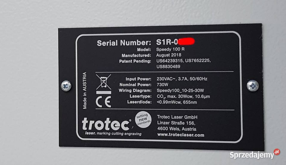 Ploter laserowy Speedy 100R 30W CO2 Białystok