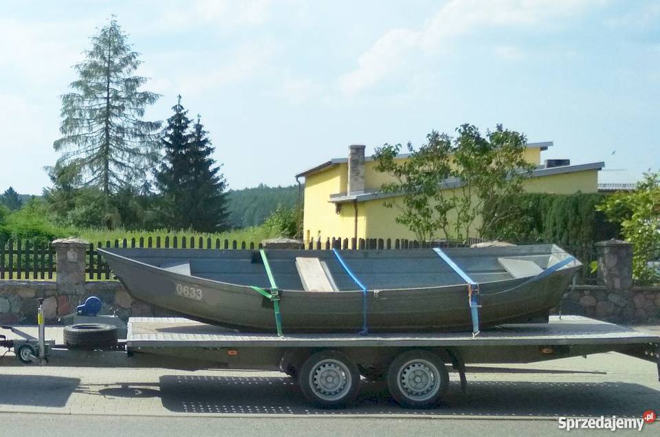 Duża łódź wiosłowa metalowy kadłub 440m łódka Koszalin