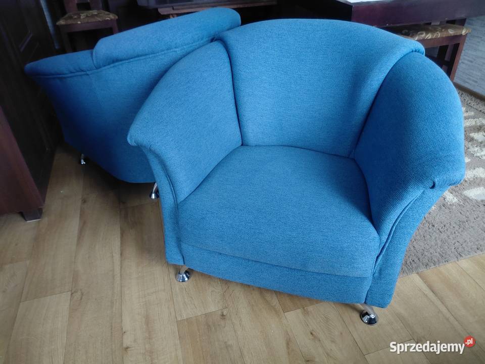 Fotele w super stanie koloru niebieskiego 68cm Tychy