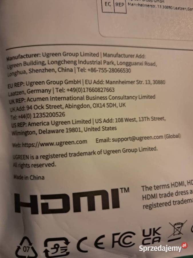 UGREEN Micro HDMI na HDMI Adapter 4K60Hz 3D