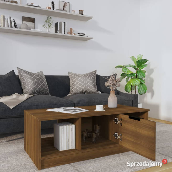 Stolik kawowy brązowy dąb 102x50x36 WM817080 Warszawa