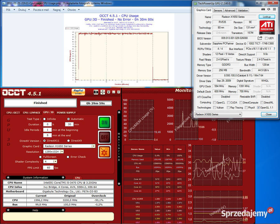 SAPPHIRE ATI Radeon X1650 PRO 256MB 128bit GDDR3 aktywne Cielądz