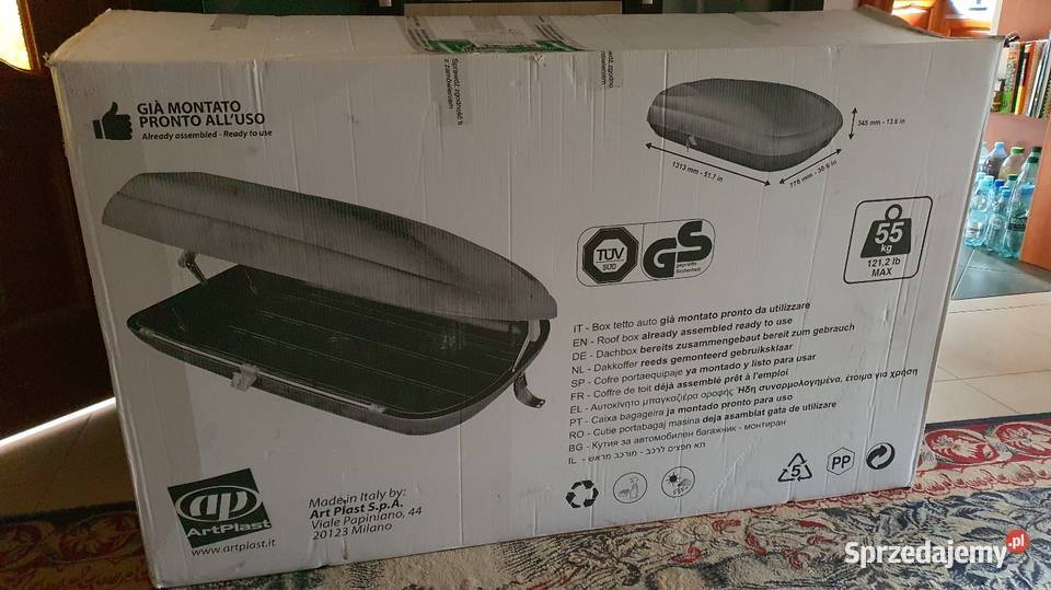 Box bagażnik dachowy 320 litrów carbon 130x 78x Okrzeszyn