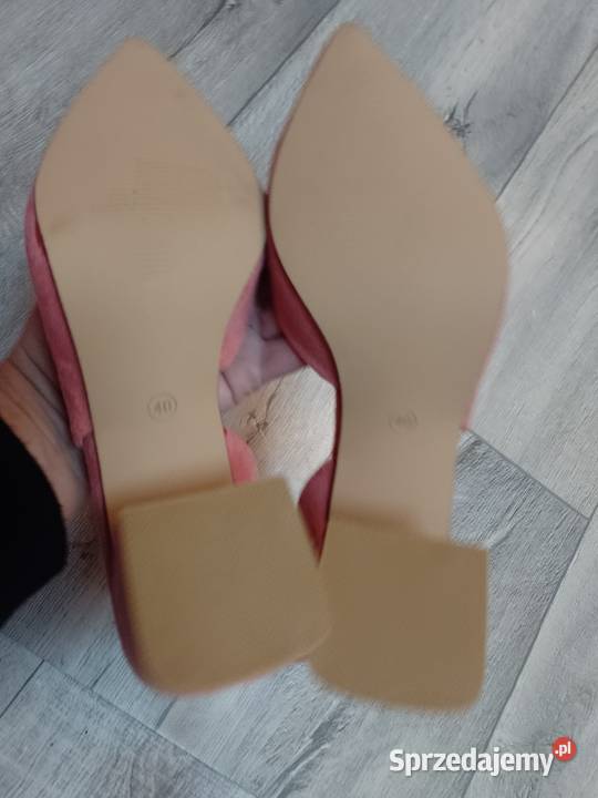 3940 Różowe czółenka wieczorowe z odkrytą piętą Kraków