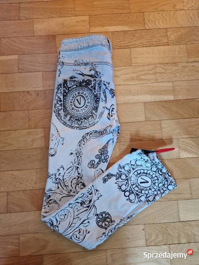 Nowe spodnie oryginalne dżinsy damskie Versace Spodnie