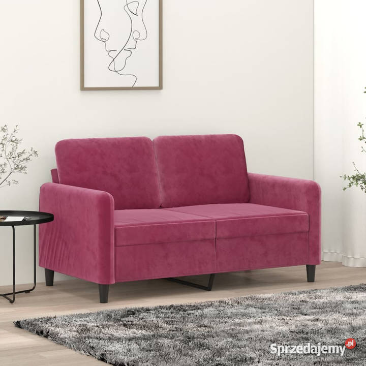 Sofa 2osobowa winna czerwień 120 tapicerowana Warszawa