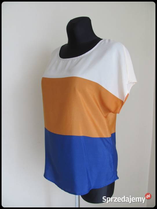 Bluzka trójkolorowa lekka 38 M zamek na karku Płock sprzedam