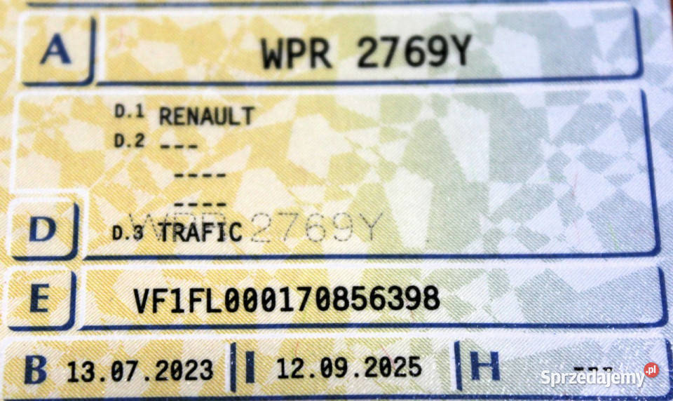 Renault Trafic L2 3osobowy FV23 150 Kamera LED elektryczne szyby Renault Sokołów