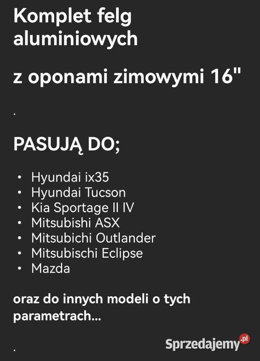 Komplet Felg ALU 16
7JX16 H2 ET46 Opony Pirelli Mysłowice
