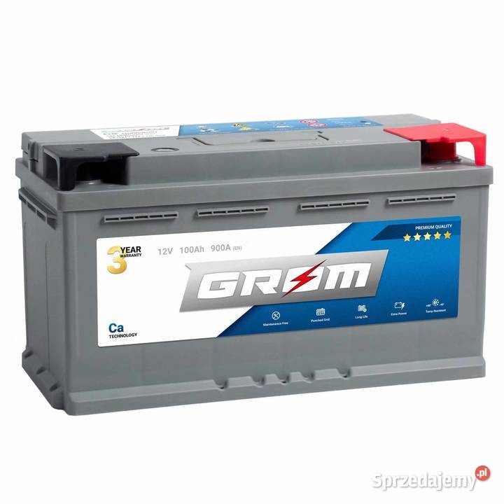 Akumulator GROM Premium 100Ah 900A EN DTR śląskie Ruda Śląska