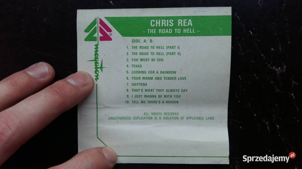 Kaseta magnetofonowa Chris Rea The road to hell Siemiatycze
