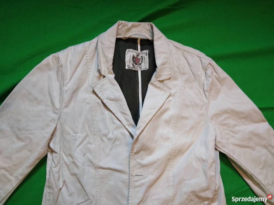 Kremowy żakiet ze złotymi guzikami i wzorem z Rozmiar 42(XL) Warszawa